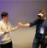 Men trying and presenting VR headset during innovation day